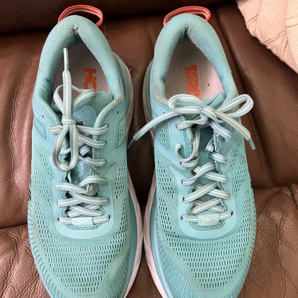 Hoka One One Blue Athletic Shoes Sleek Design Breathable Mesh